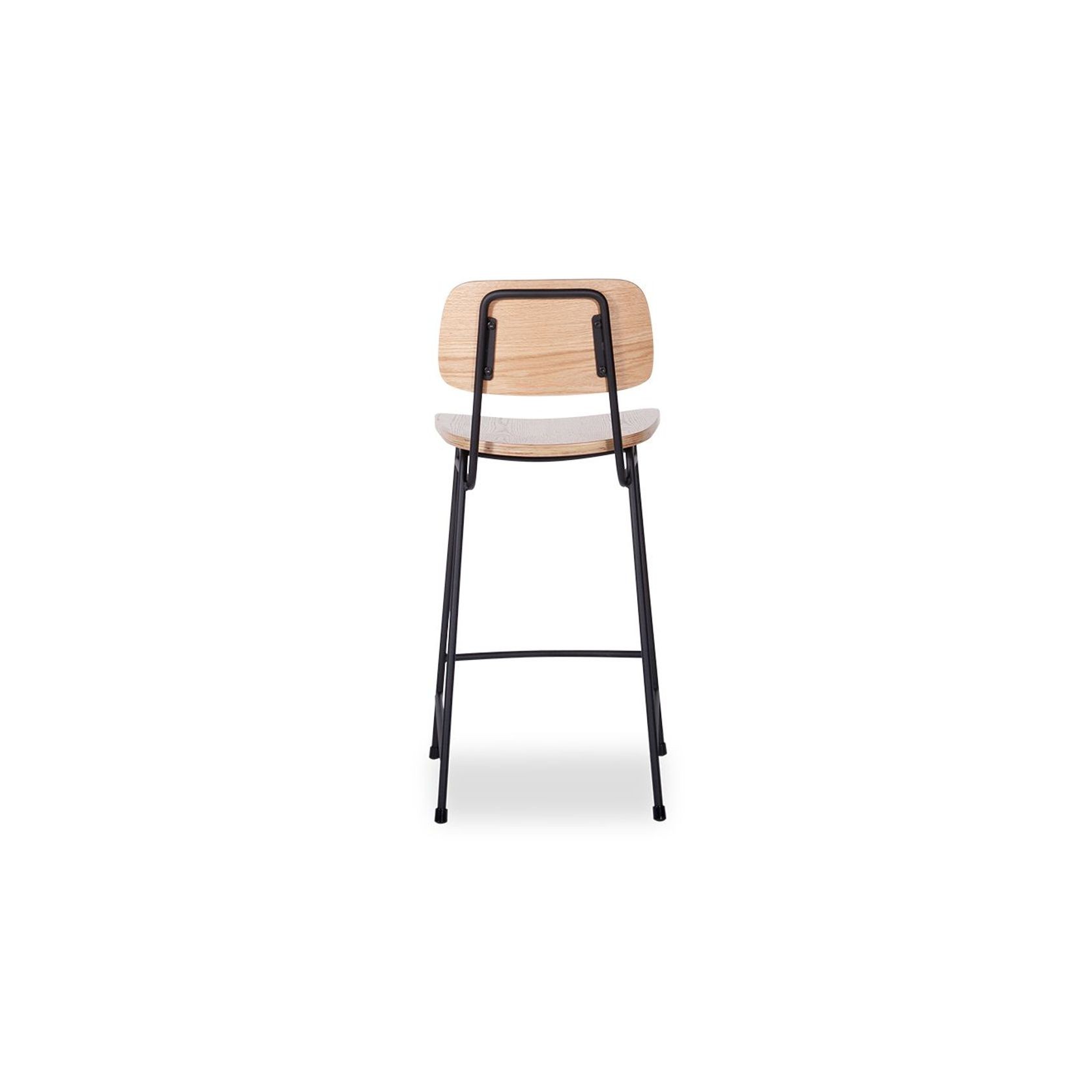 Archie Stool Black Frame - Natural Seat  - 74cm Seat heigh (High Bar) gallery detail image