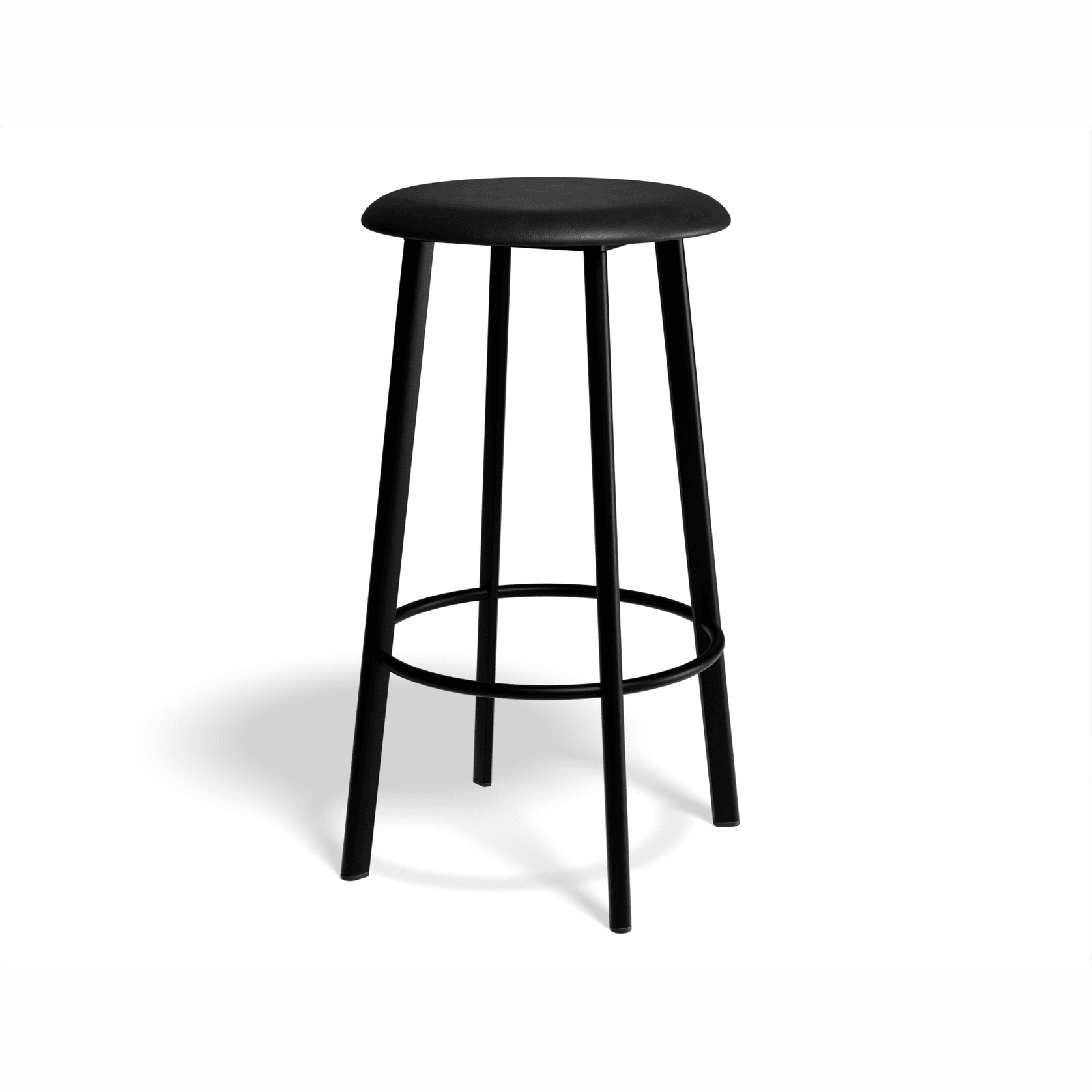 Atlas Bar Stool - Black with PU Pad Option gallery detail image