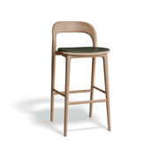 Mia Stool - Natural with Vegan Leather Seat Pad gallery detail image