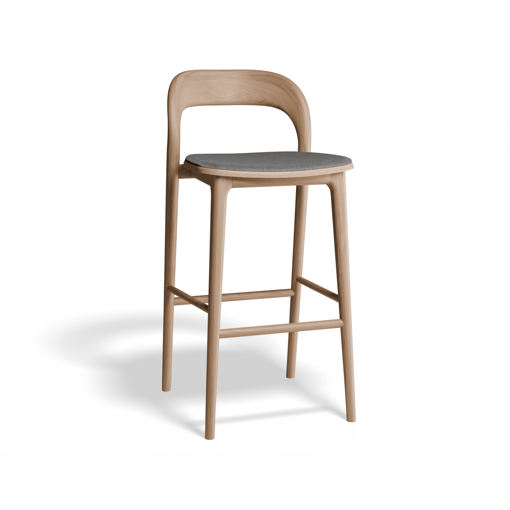 Mia Stool - Natural with Vegan Leather Seat Pad gallery detail image