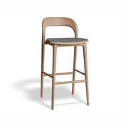 Mia Stool - Natural with Vegan Leather Seat Pad gallery detail image