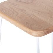 Hugo Low Stool - White - Natural Seat - 46cm Round gallery detail image