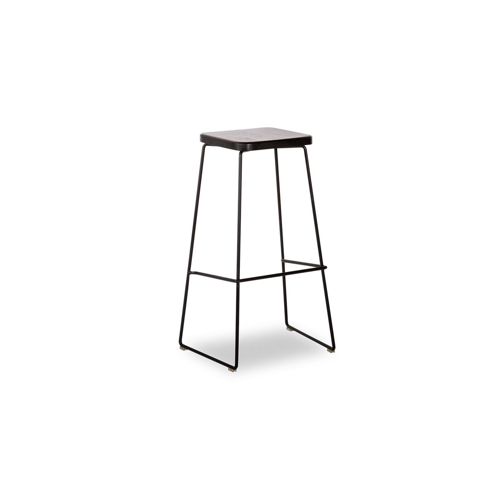 Hugo Bar Stool - Black Seat - 78cm Square Seat gallery detail image