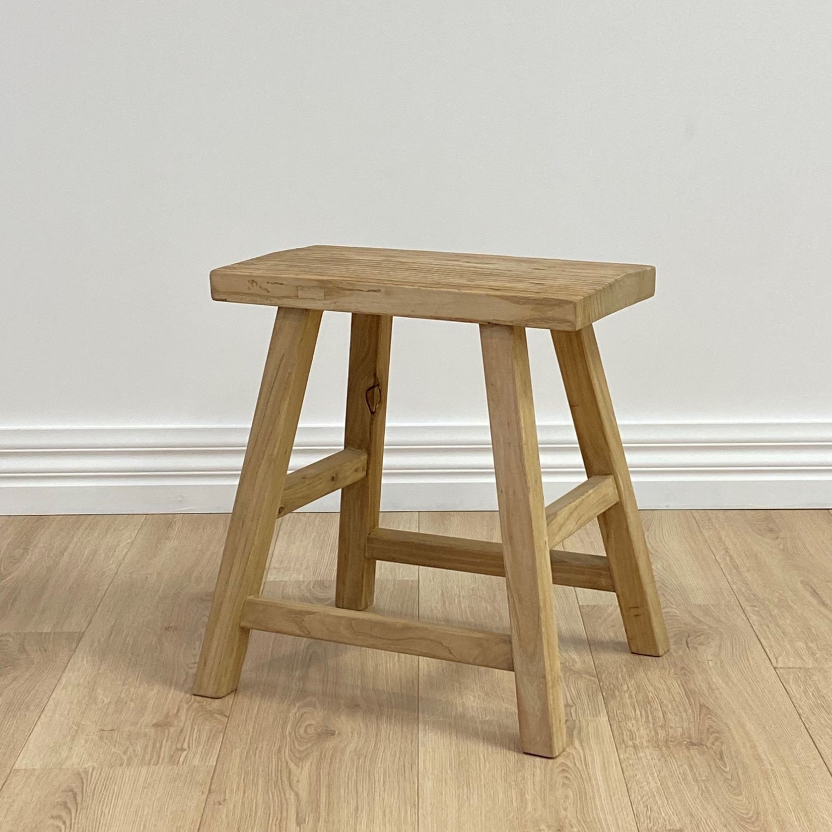 Heritage Elm Rectangle Stool gallery detail image