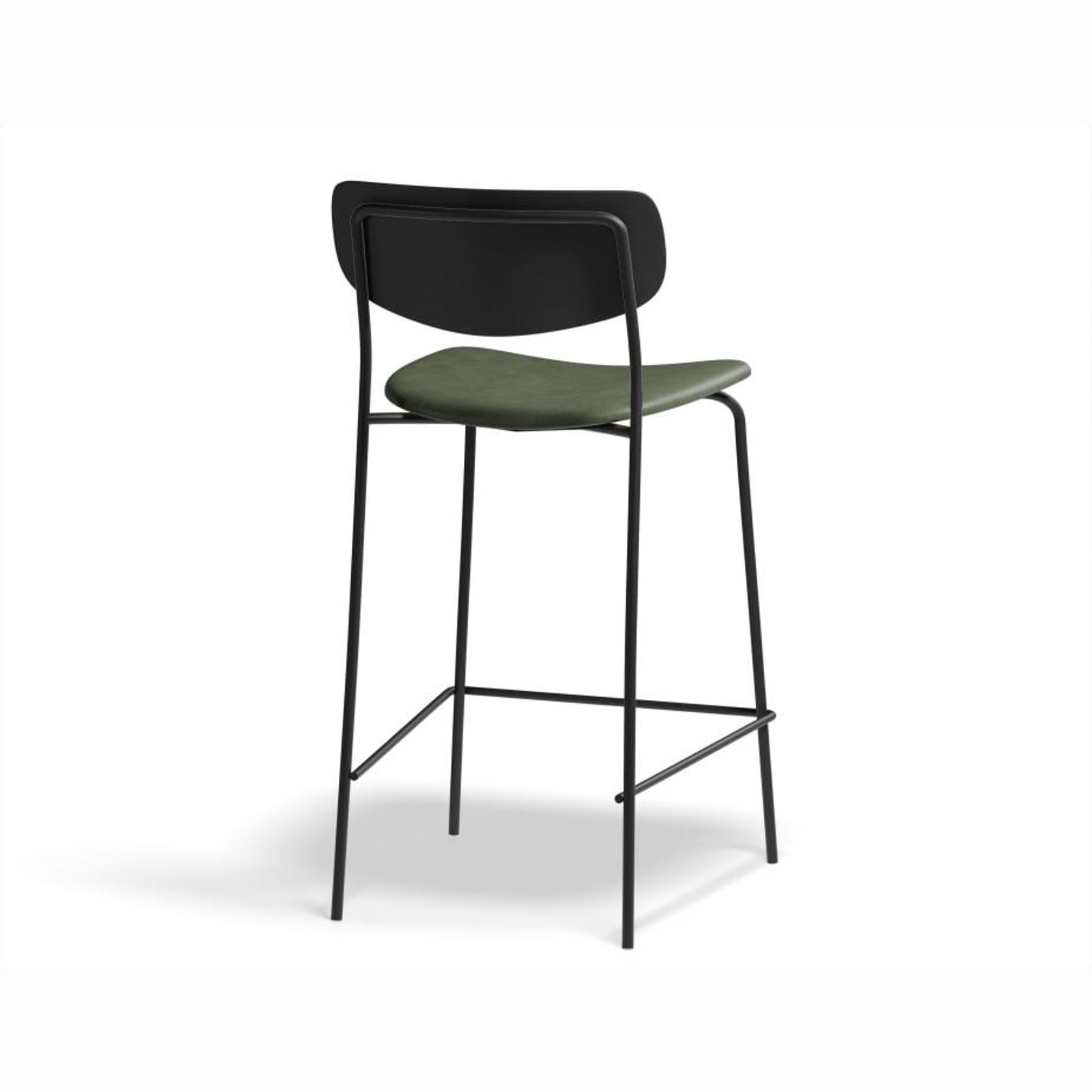Rylie Stool Black with Vegan Leather Seat gallery detail image