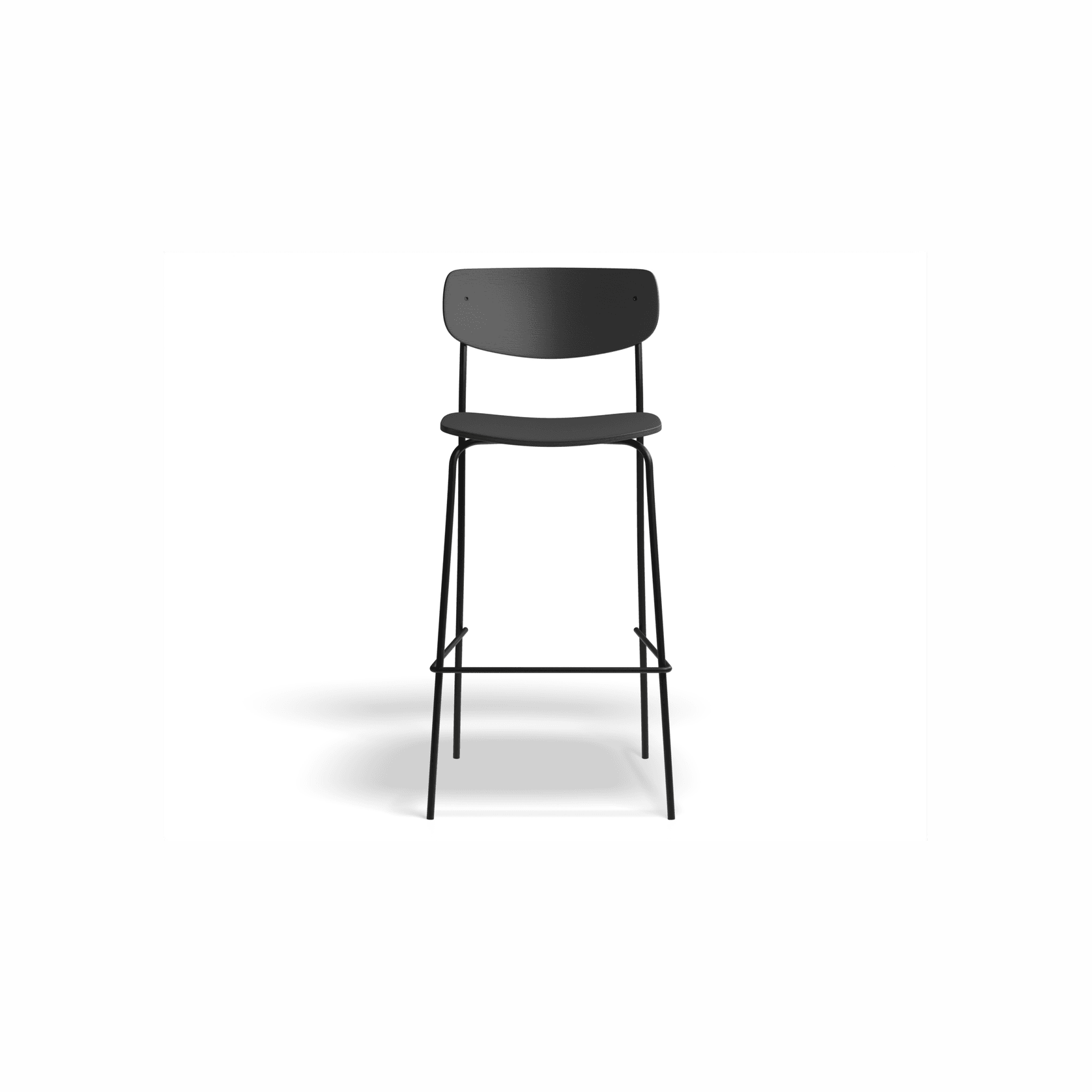 Rylie Stool - Black Stained Ash Seat and Backrest gallery detail image
