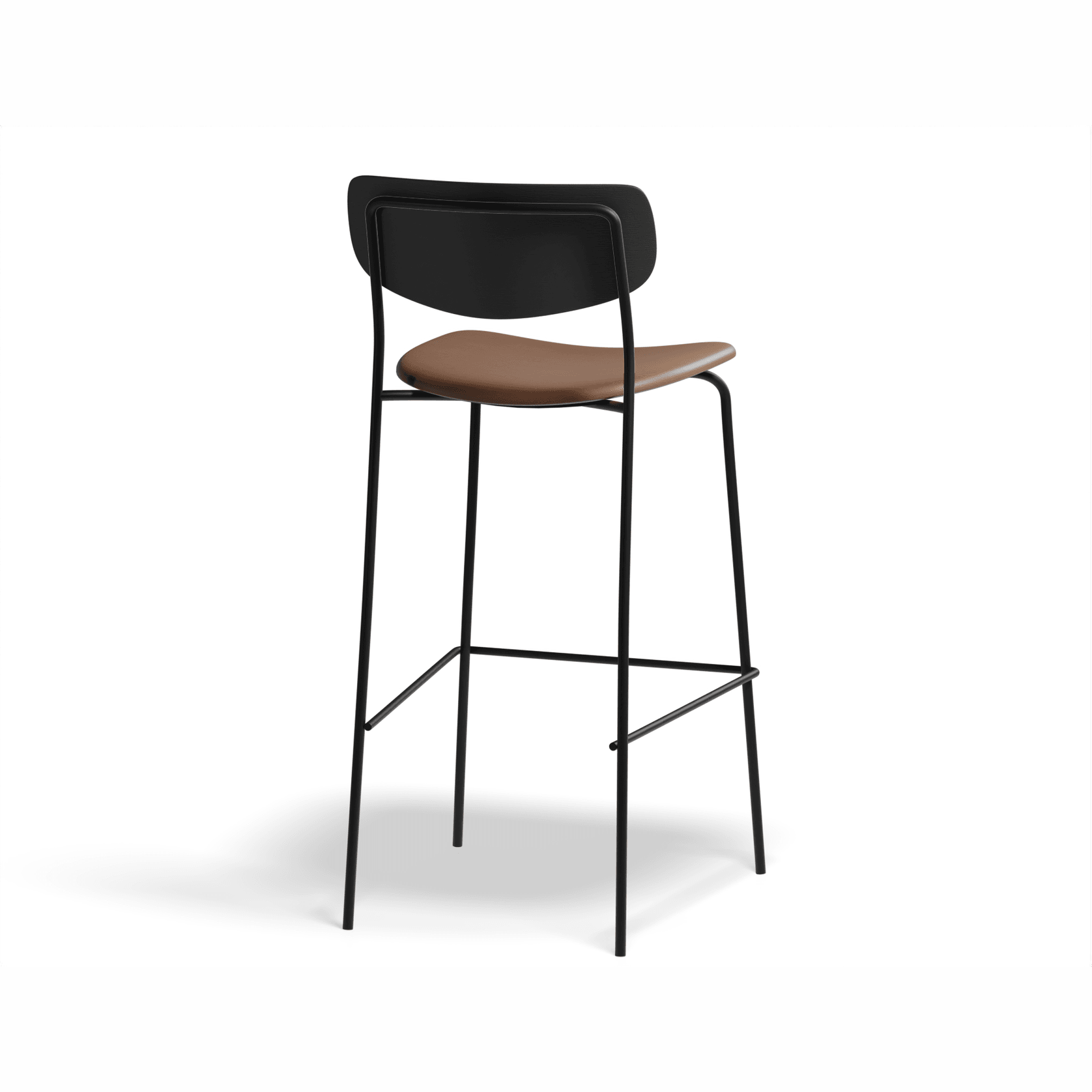 Rylie Stool Black with Vegan Leather Seat gallery detail image