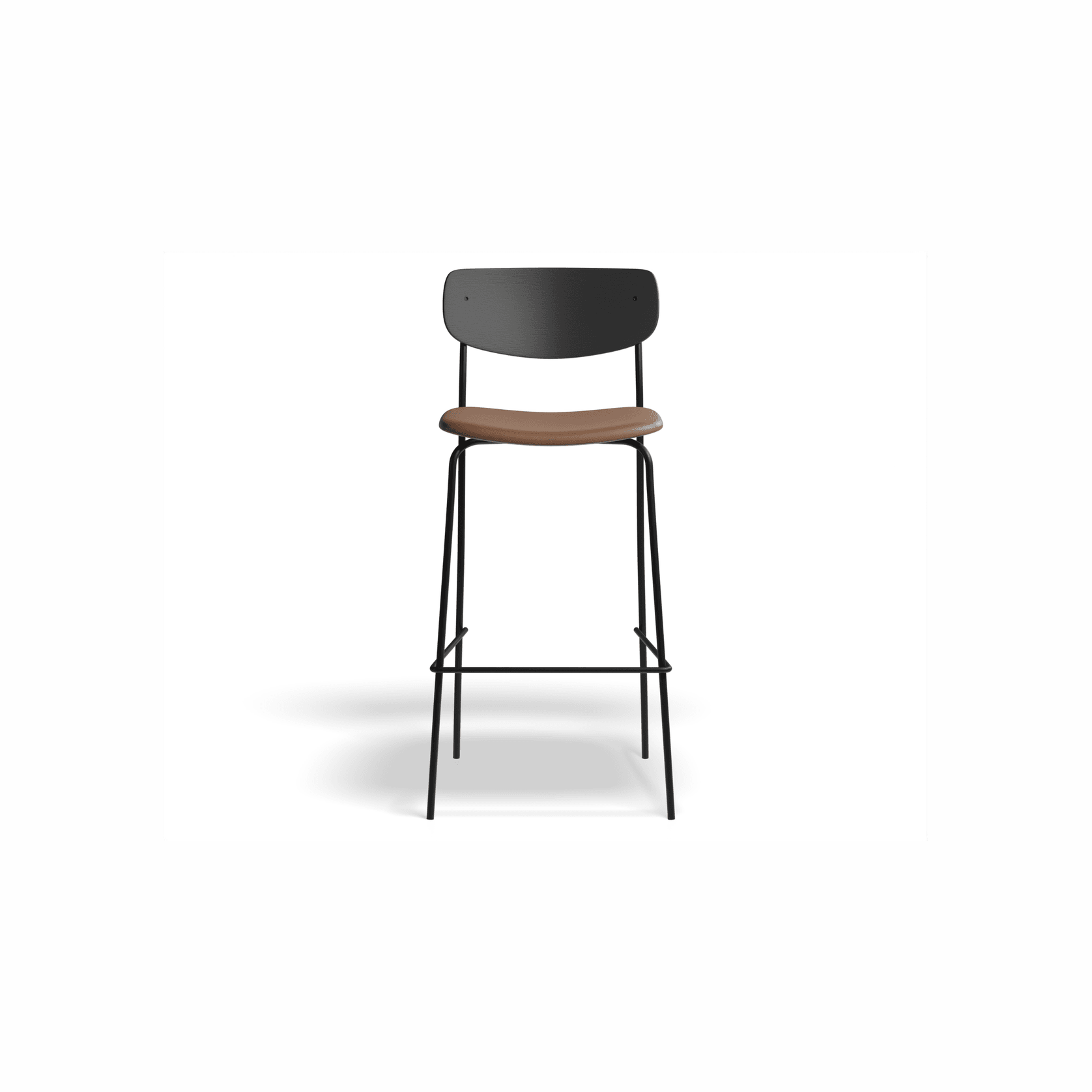 Rylie Stool Black with Vegan Leather Seat gallery detail image