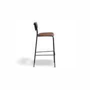 Rylie Stool Black with Vegan Leather Seat gallery detail image