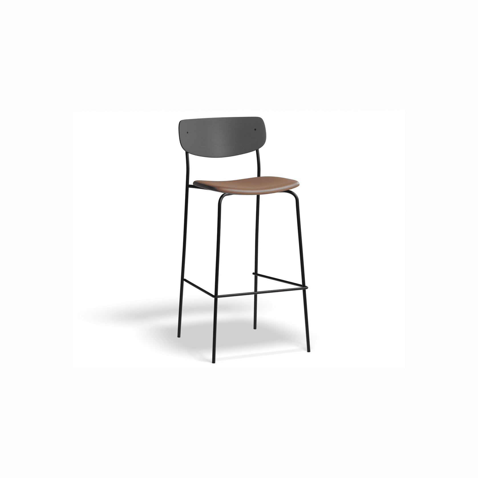 Rylie Stool Black with Vegan Leather Seat gallery detail image