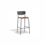 Rylie Stool Black with Vegan Leather Seat gallery detail image