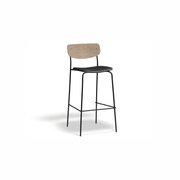 Rylie Stool Natural with Vegan Leather Seat gallery detail image