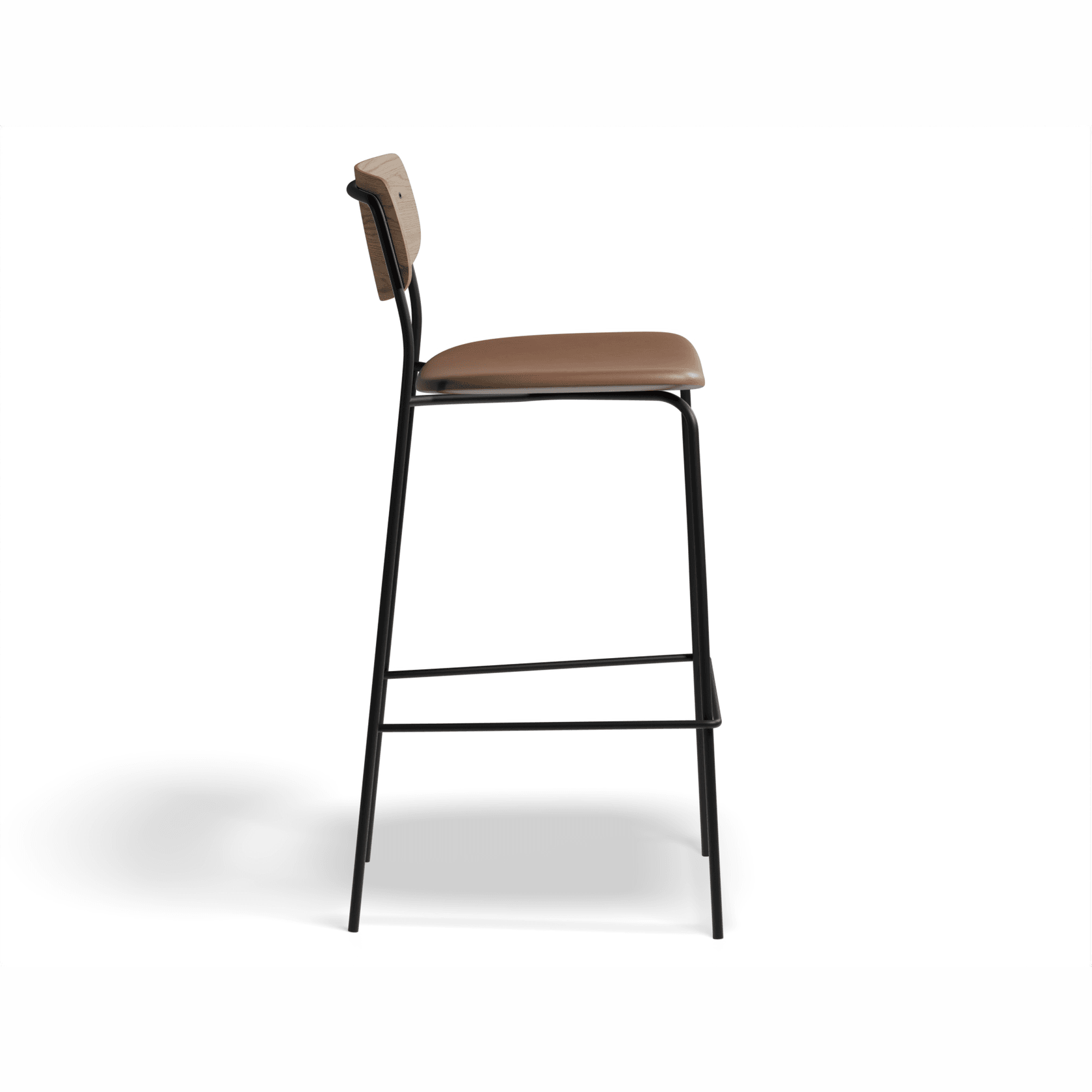 Rylie Stool Natural with Vegan Leather Seat gallery detail image