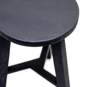 Reclaimed Teak Tripod Stool- Black gallery detail image