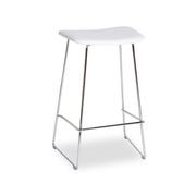 Winnie Stool - Chrome - White Leather - 76cm Bar Height gallery detail image