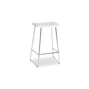 Winnie Stool - Chrome - White Leather - 76cm Bar Height gallery detail image