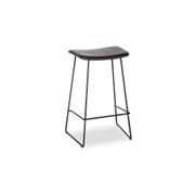 Winnie Stool - Black Leather - 76cm Bench Height gallery detail image
