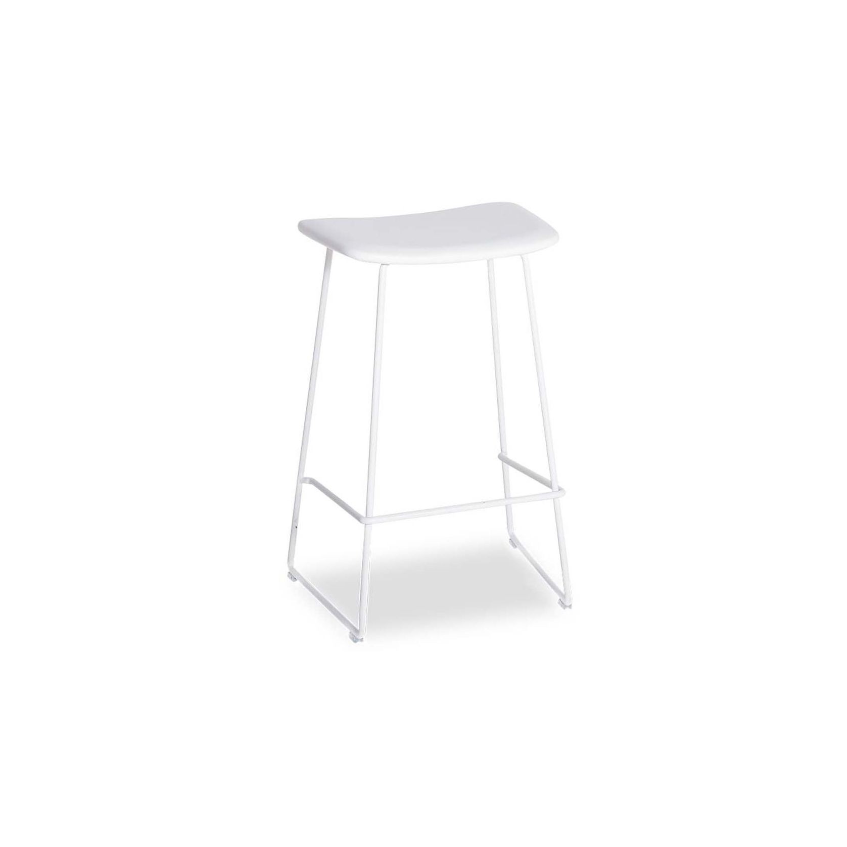 Winnie Stool White Leather - 66cm Kitchen Bench Height gallery detail image