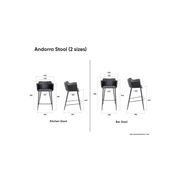 Andorra Bar Stool Vintage Black Seat - 75cm Seat Height Commercial Bar gallery detail image