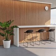 Pop Stool with Black Frame and Upholstered Vintage Black Seat gallery detail image