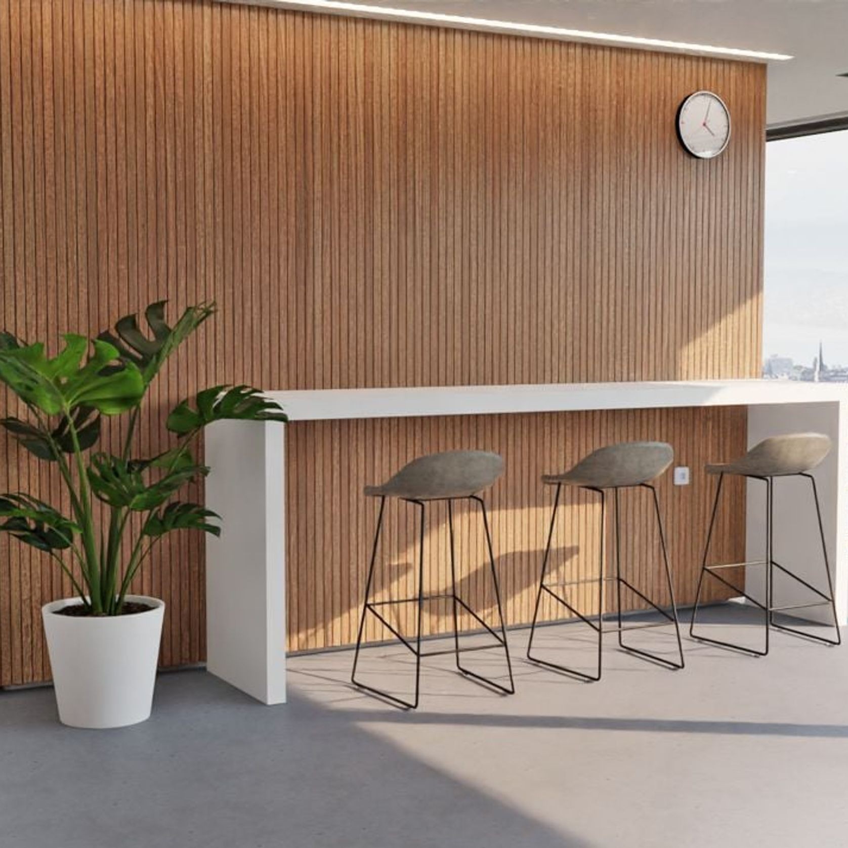 Pop Stool with Black Frame and Upholstered Vintage Grey Seat gallery detail image