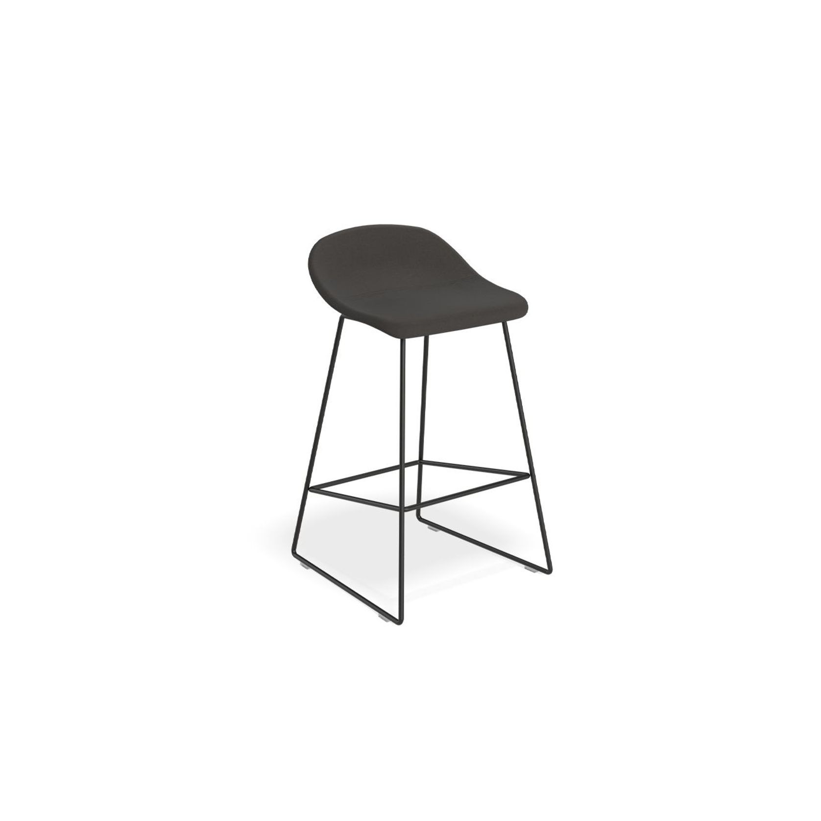 Pop Stool with Black Frame and Fabric Anthricite Seat - 75cm gallery detail image