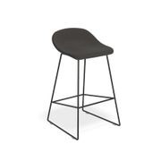 Pop Stool with Black Frame and Fabric Anthricite Seat gallery detail image