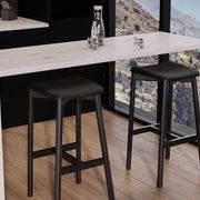 Andi Stool - Black - Backless with Pad - 66cm Seat Height Light Grey Fabric Seat Pad gallery detail image