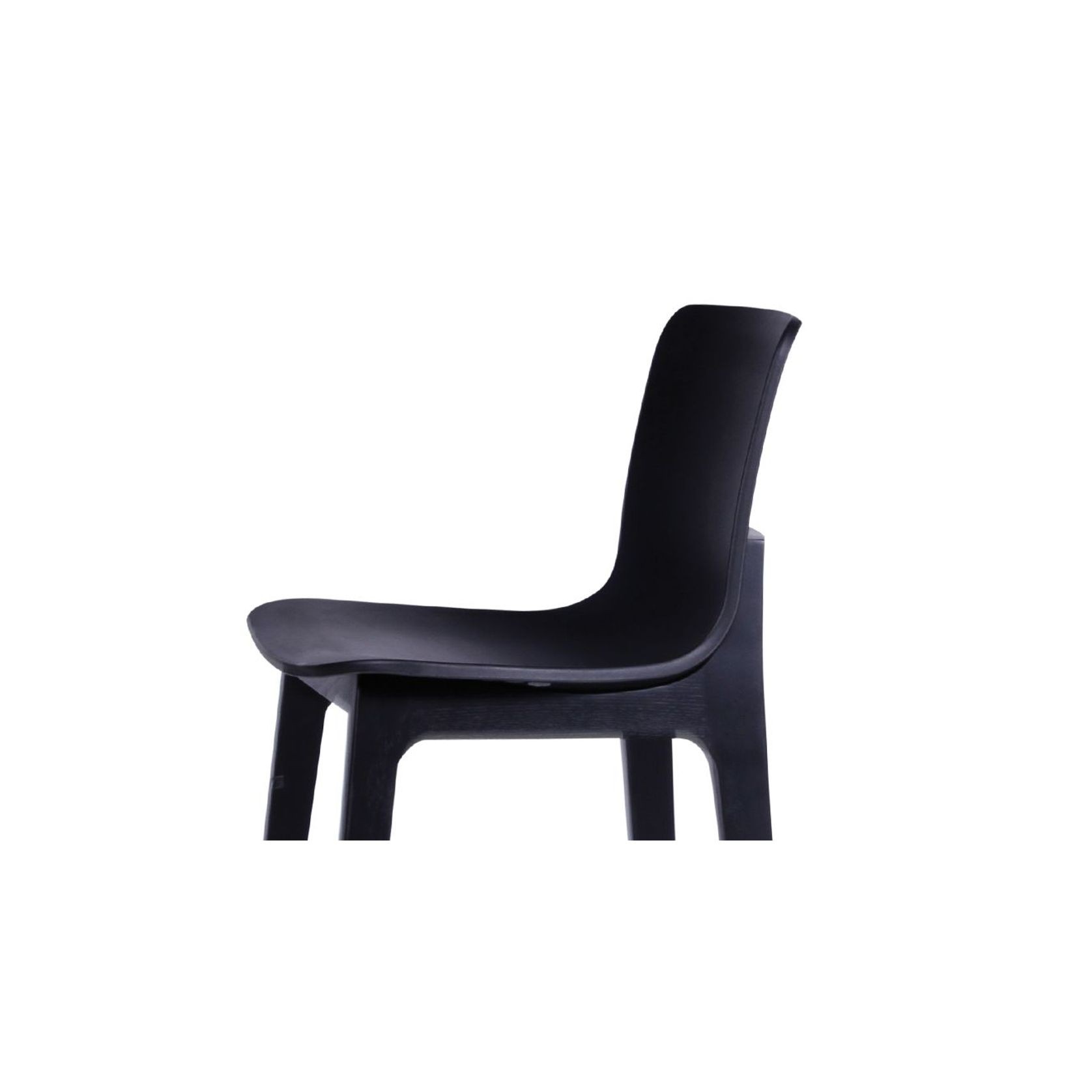 Ara Stool - Black - Black Shell - Bar Bench Seat Height 74cm - Black Seat - Black Ash legs gallery detail image