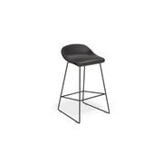 Pop Stool with Black Frame and Upholstered Vintage Black Seat gallery detail image