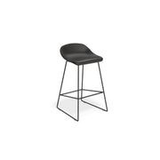 Pop Stool with Black Frame and Upholstered Vintage Black Seat gallery detail image