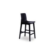 Ara Stool - Black - Black Shell - Bar Bench Seat Height 74cm - Black Seat - Black Ash legs gallery detail image