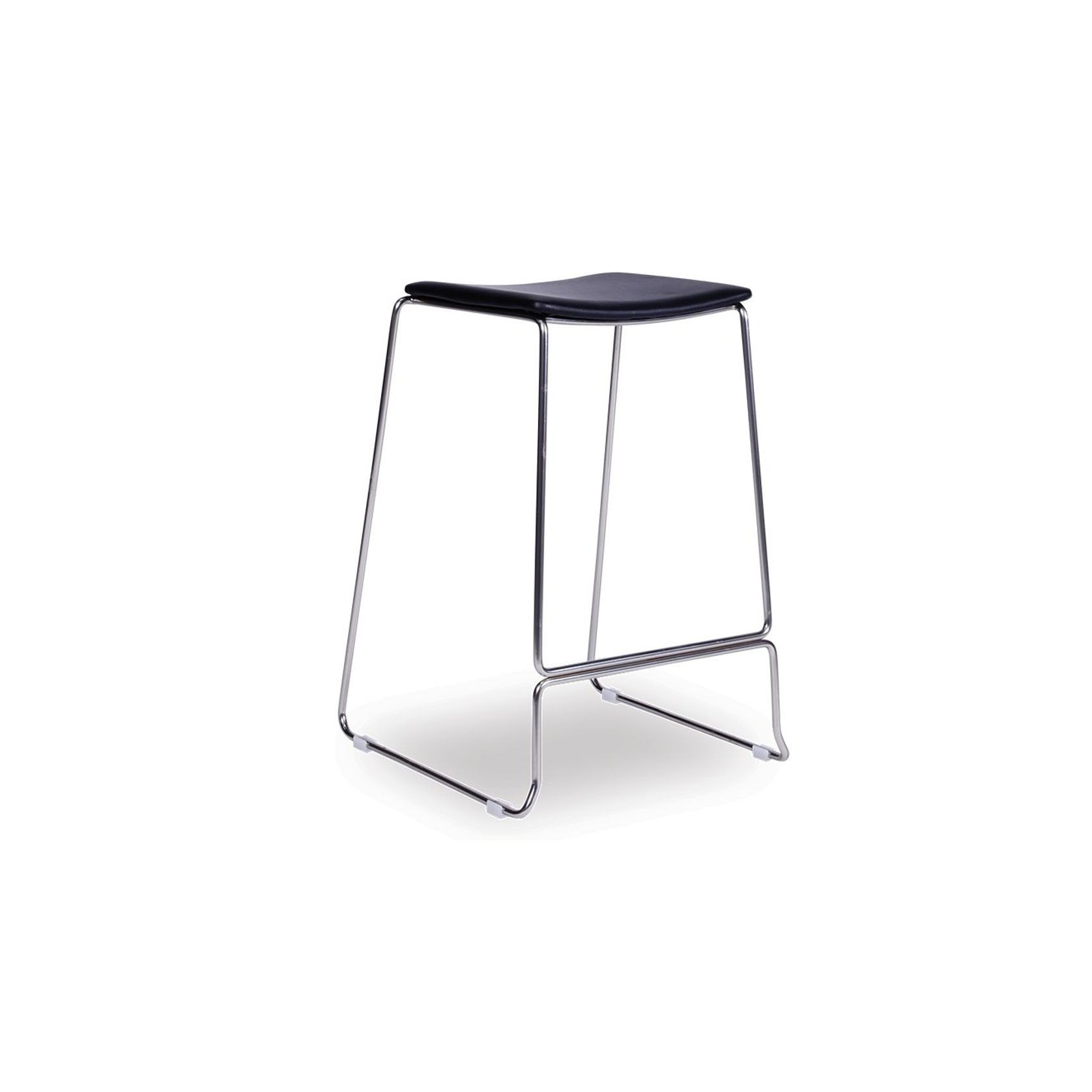 Ardent Stool - Brushed Steel - Black Pad gallery detail image