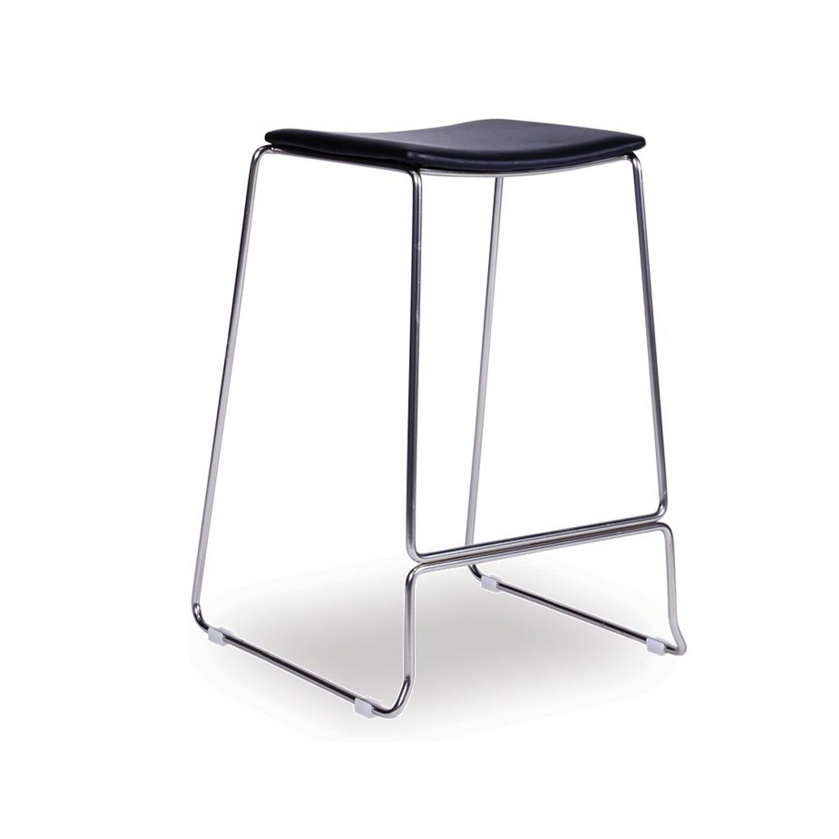 Ardent Stool - Brushed Steel - Black Pad gallery detail image