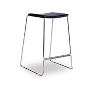 Ardent Stool - Brushed Steel - Black Pad gallery detail image