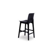 Ara Stool - Black - Black Shell - Bar Bench Seat Height 74cm - Black Seat - Black Ash legs gallery detail image