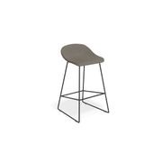 Pop Stool with Black Frame and Fabric Grey Seat gallery detail image