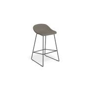 Pop Stool with Black Frame and Fabric Grey Seat gallery detail image