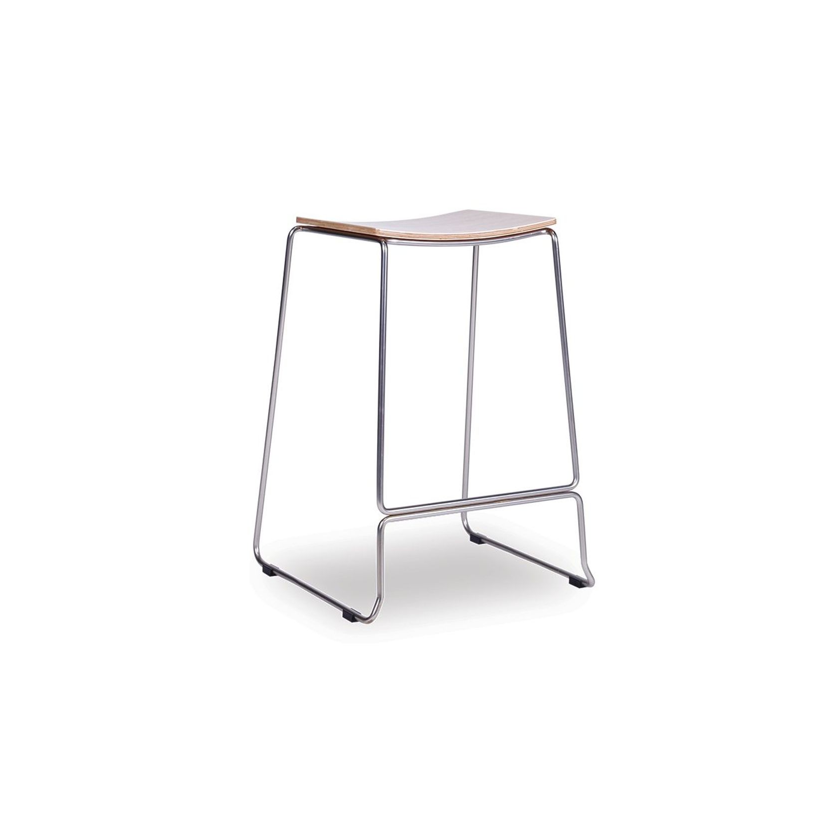Ardent Stool - Brushed Steel - Natural gallery detail image