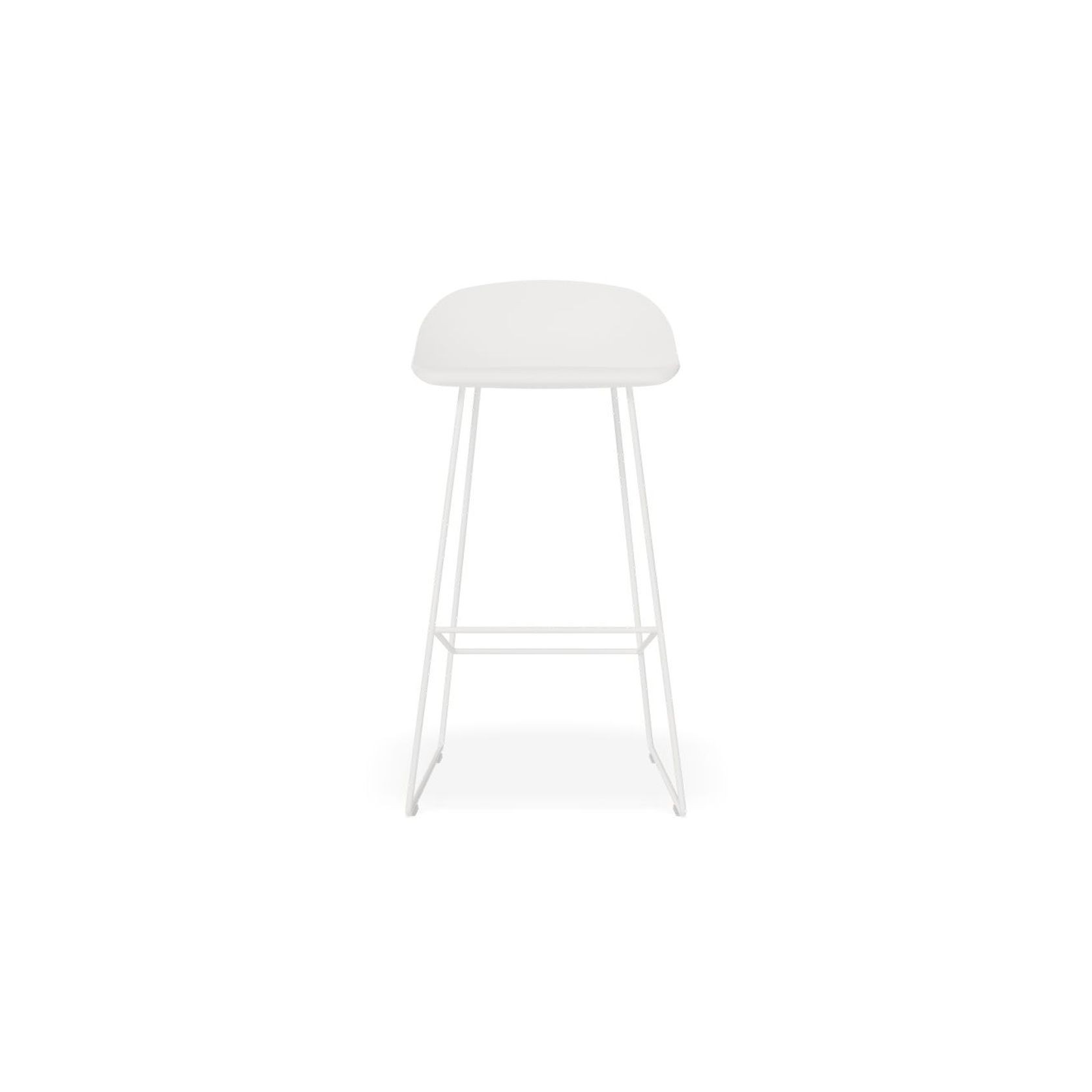Pop Stool - White Frame and Shell Seat  - 75cm gallery detail image