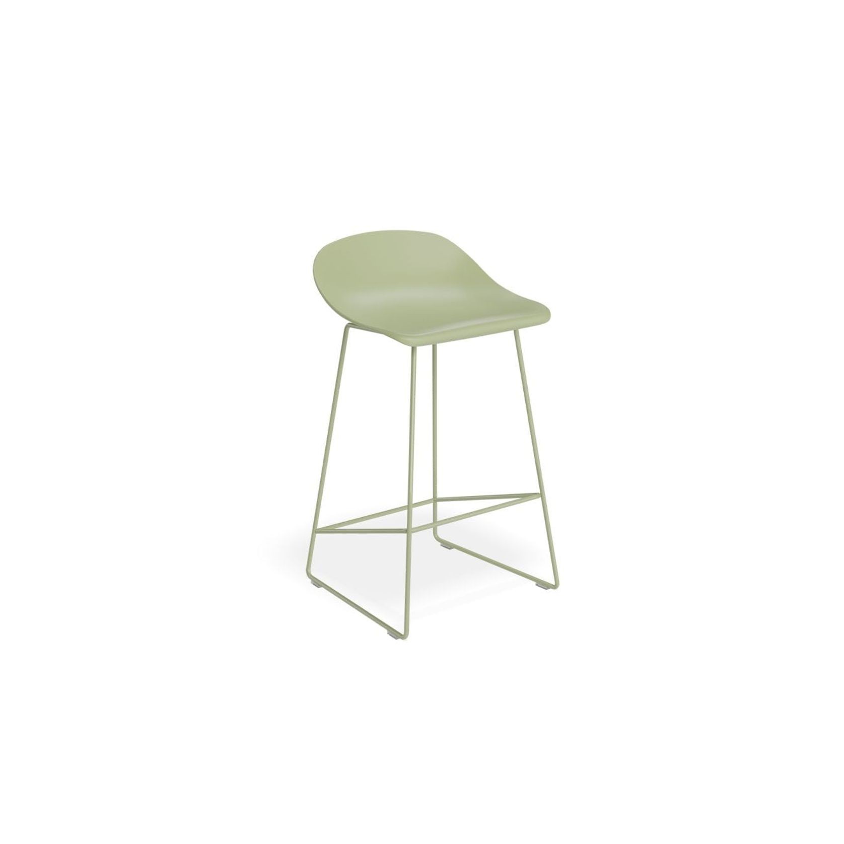 Pop Stool - Dusty Green Frame and Shell Seat gallery detail image
