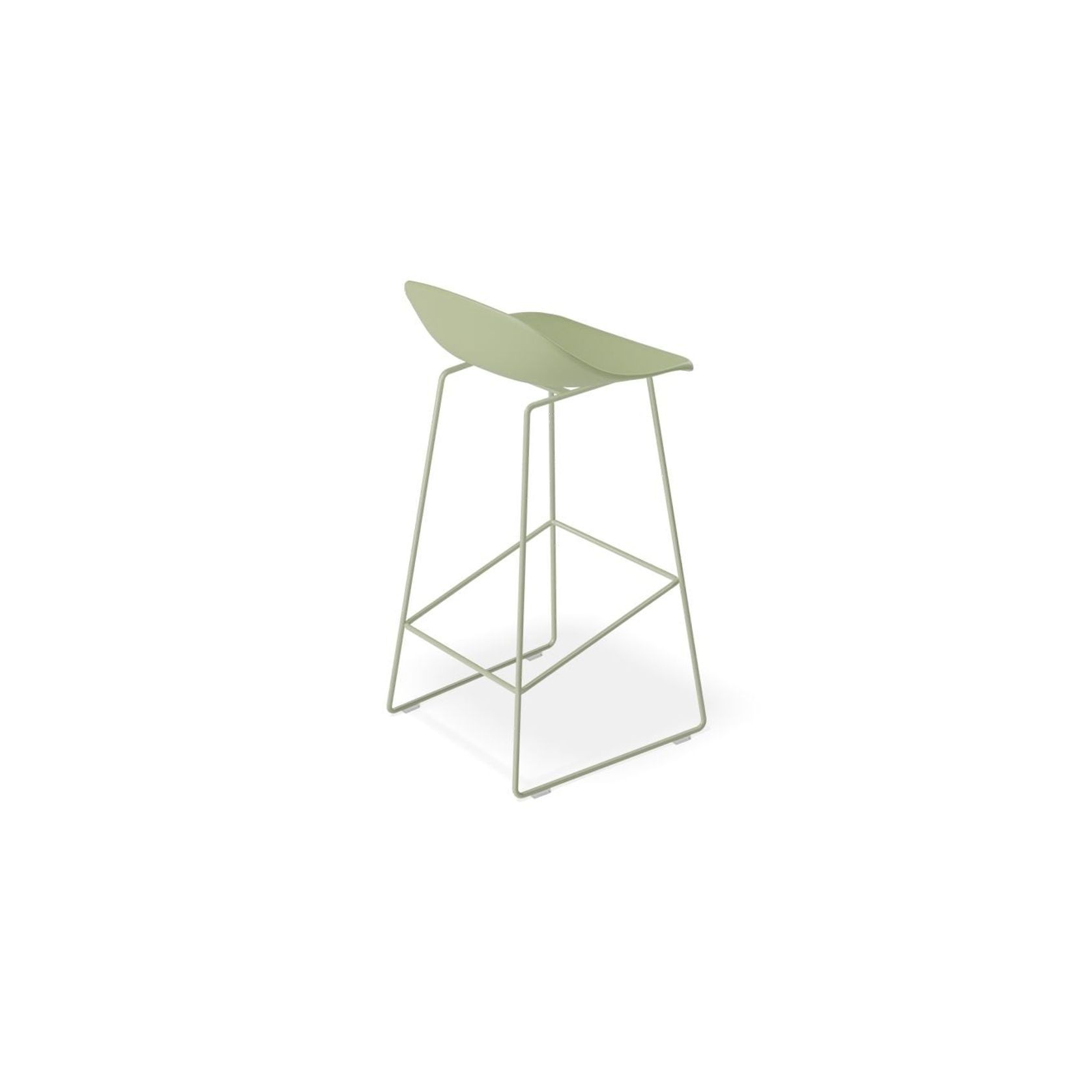 Pop Stool - Dusty Green Frame and Shell Seat gallery detail image