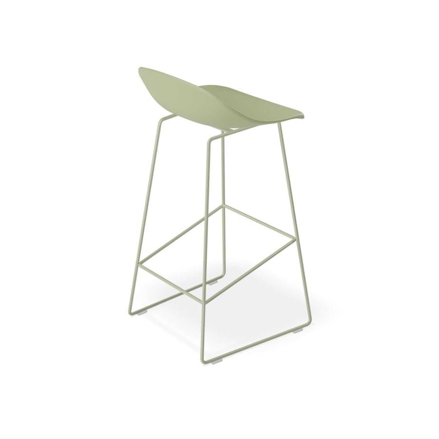 Pop Stool - Dusty Green Frame and Shell Seat gallery detail image