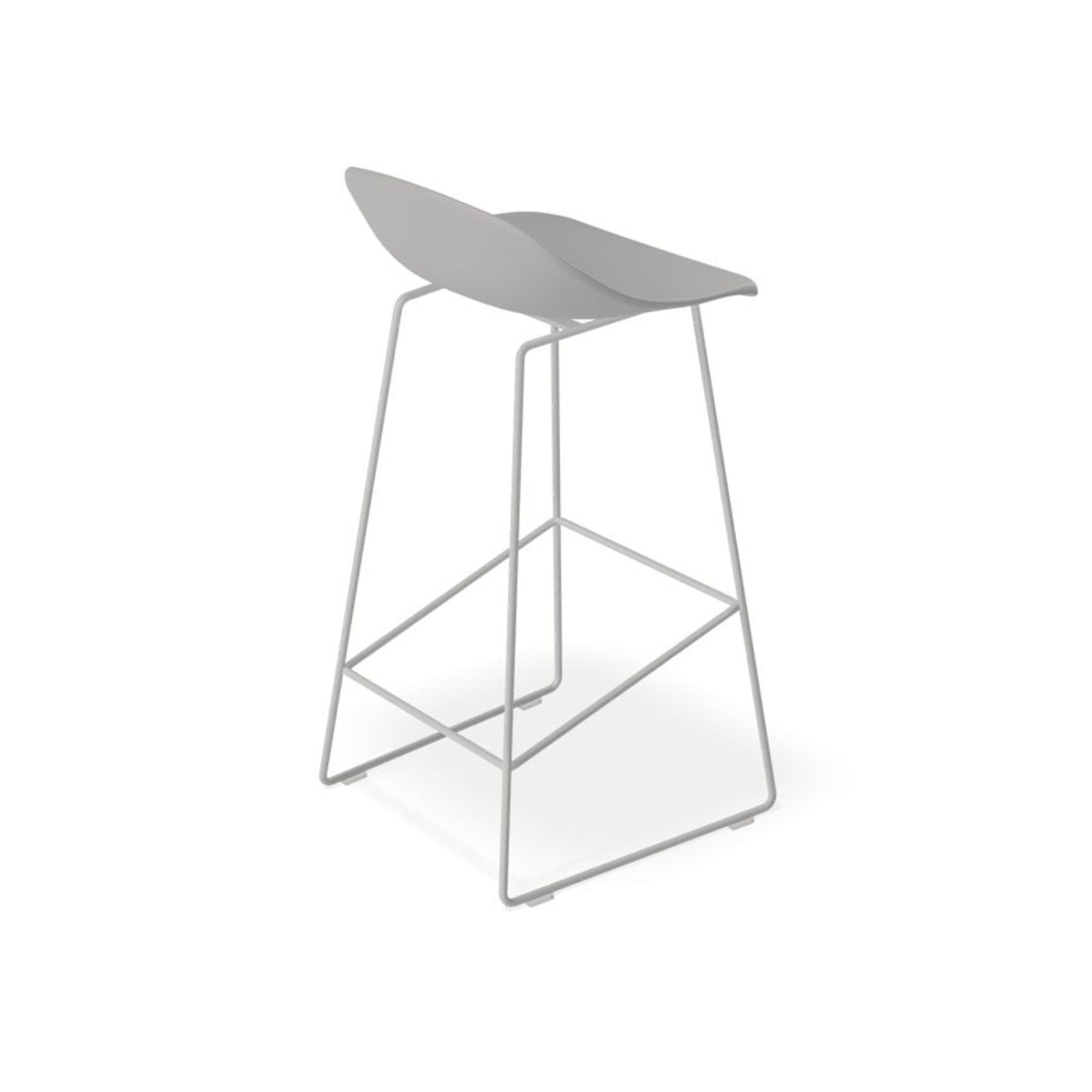 Pop Stool - Silver Grey Frame and Shell Seat gallery detail image
