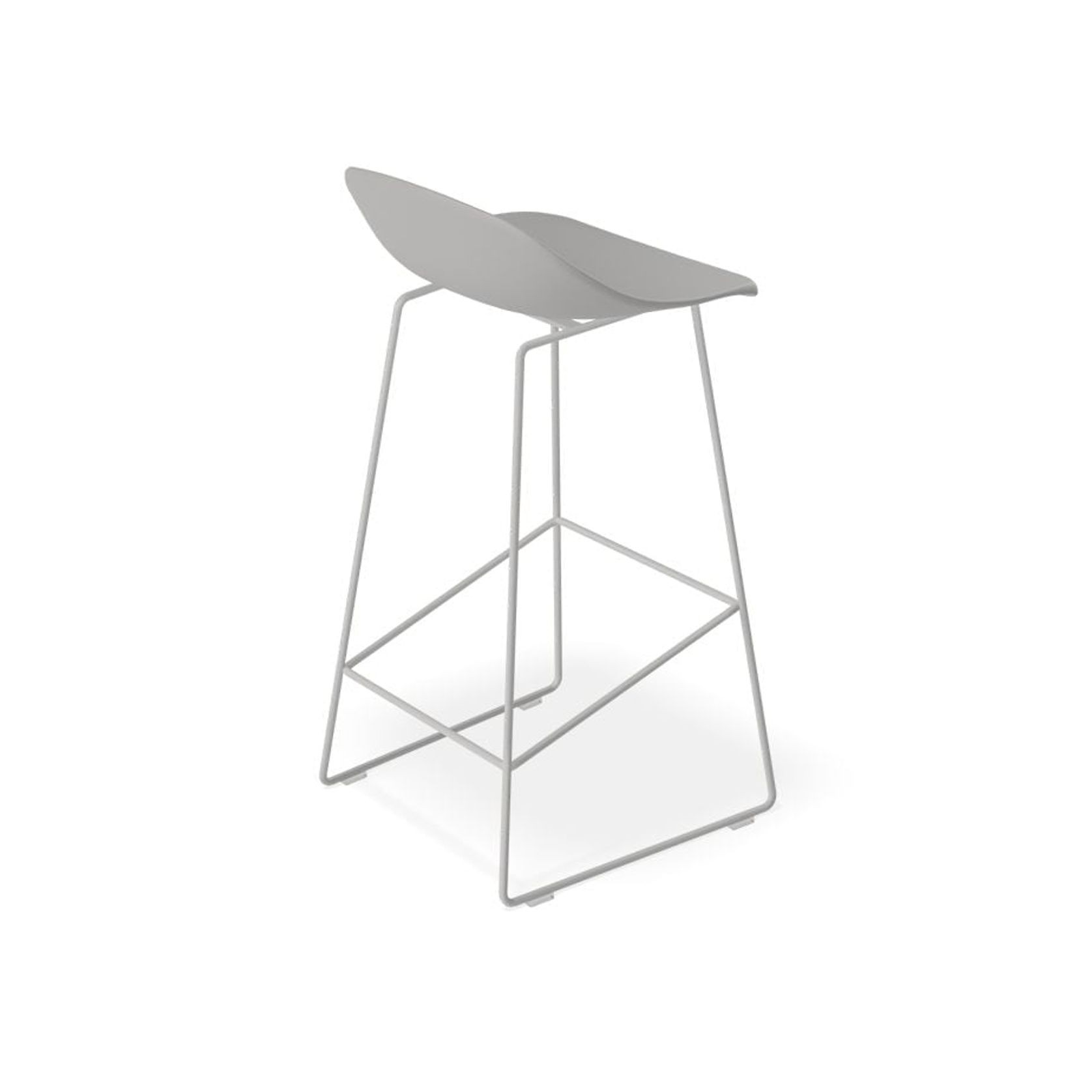 Pop Stool - Silver Grey Frame and Shell Seat gallery detail image