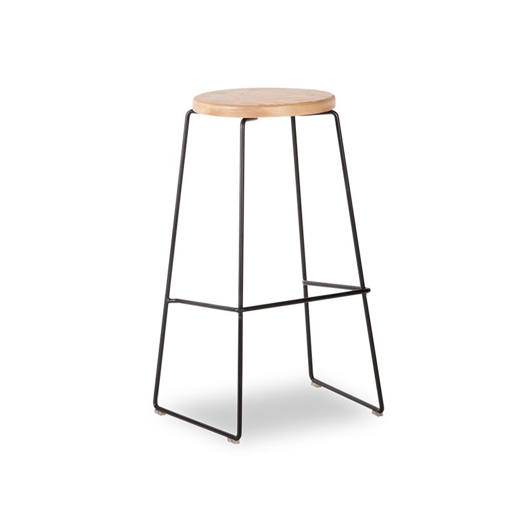 Hugo Bar Stool -  Natural Seat - 68cm Round Seat gallery detail image
