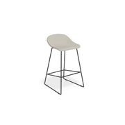 Pop Stool with Black Frame and Fabric Light Grey Seat gallery detail image