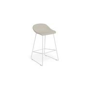 Pop Stool with White Frame and Light Grey Fabric Seat gallery detail image