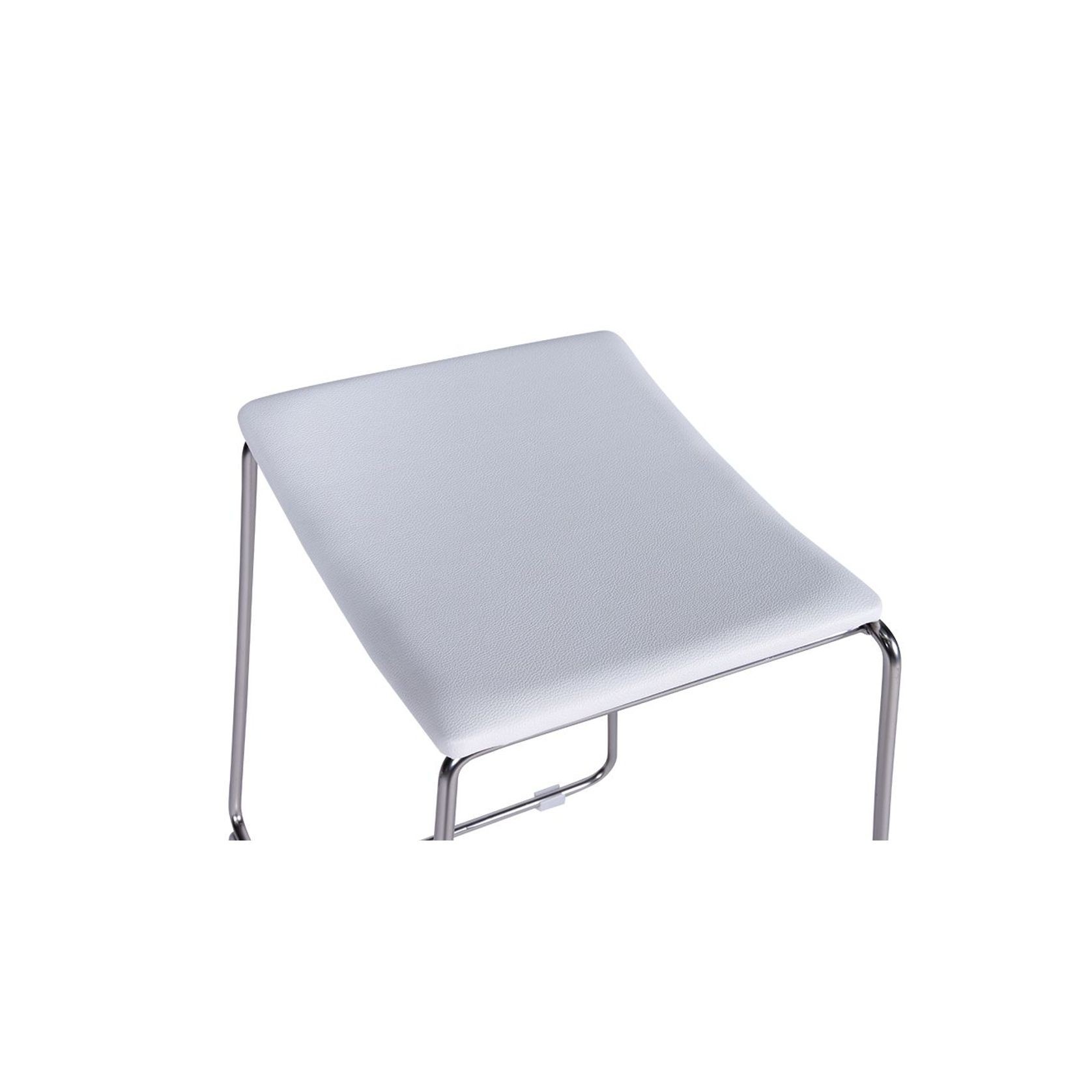 Ardent Stool - Brushed Steel - White Pad gallery detail image
