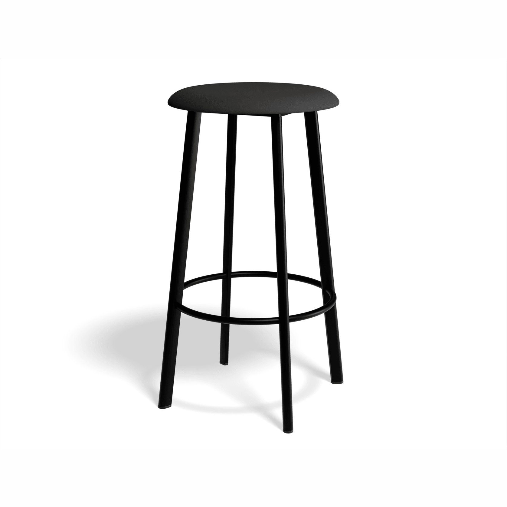 Atlas Bar Stool - Black with Fabric Pad Options gallery detail image